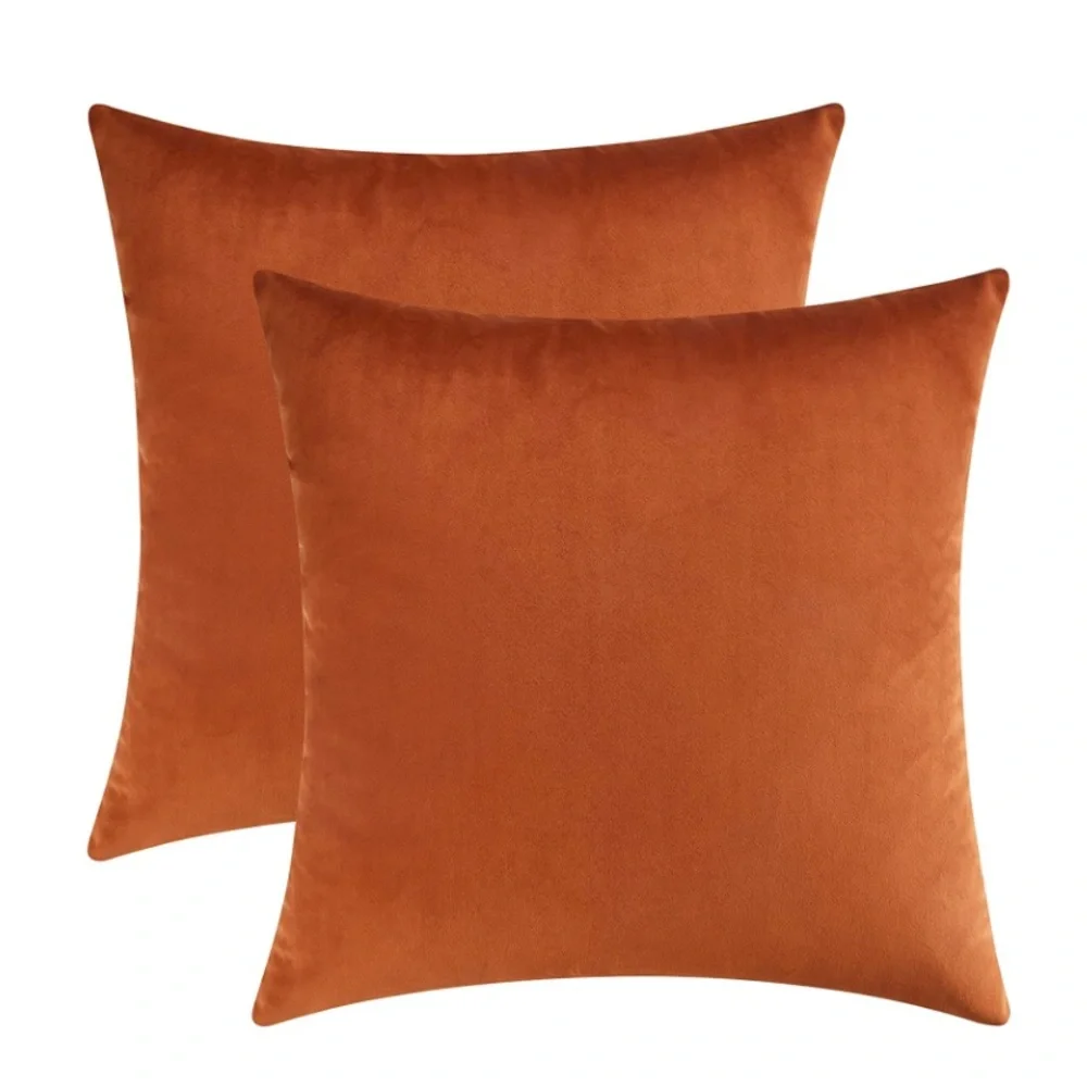 Luxury Home | Set of 2 Soft Velvet Burnt Orange 🍂 Throw Pillow Covers